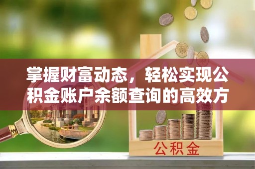 石屏掌握财富动态，轻松实现公积金账户余额查询的高效方法